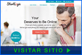 Imagen de pantalla de la página inicial de Alojamiento de StartLogic. Haga clic en la imagen para visitar el sitio.