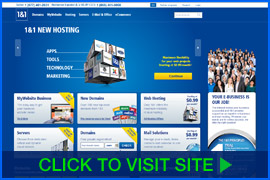 Screenshot of 1&1 homepage. Click image to visit site.