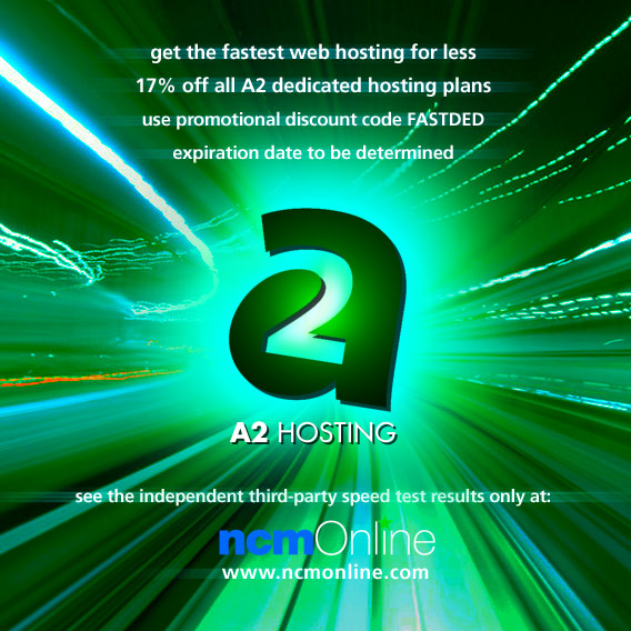 Click for A2 Hosting dedicated hosting 17% off promo code.