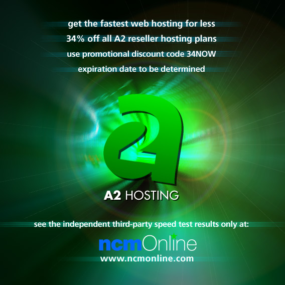 Click for A2 Hosting reseller hosting 34% off promo code.