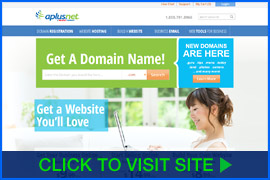 Screenshot of Aplus.net homepage. Click image to visit site.