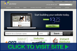 Captura de pantalla de Dotster homepage. Click image to visit site.