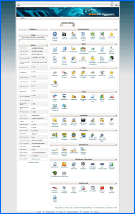 Screenshot of Eleven2 cPanel. Click to enlarge.