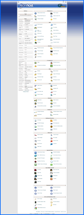 Screenshot of GlowHost cPanel. Click to enlarge.