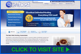 Screenshot of GlowHost homepage. Click image to visit site.