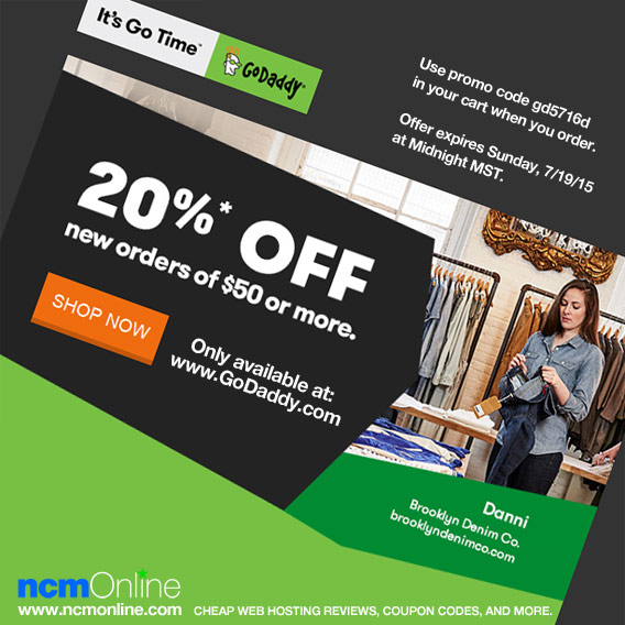 GoDaddy 20% Off Coupon Code.