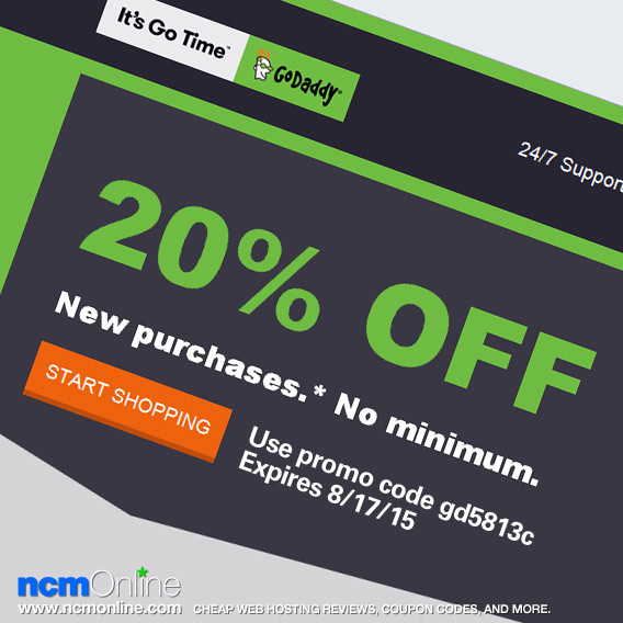 GoDaddy 20% Off Coupon Code.