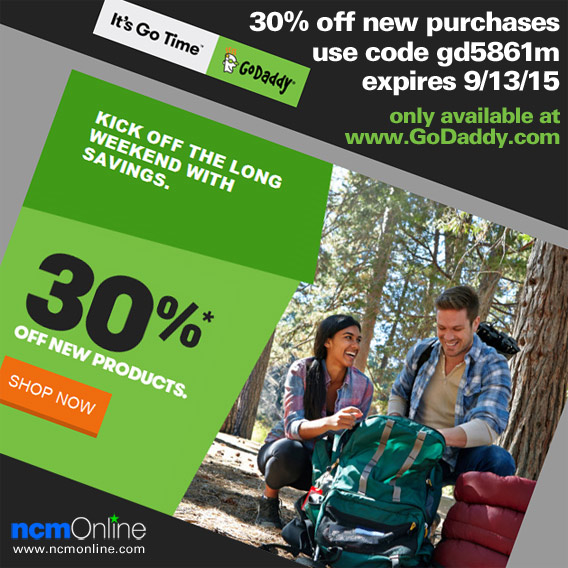 30% Off New GoDaddy Purchases Promo Code.