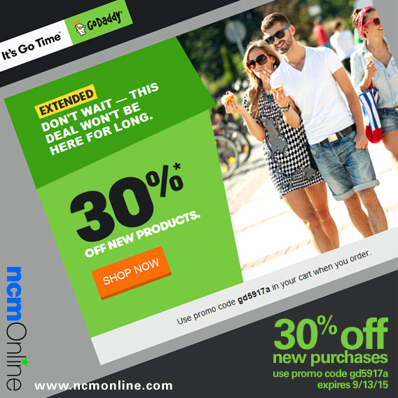 GoDaddy 30% Discount on New Purchases Promo Code.