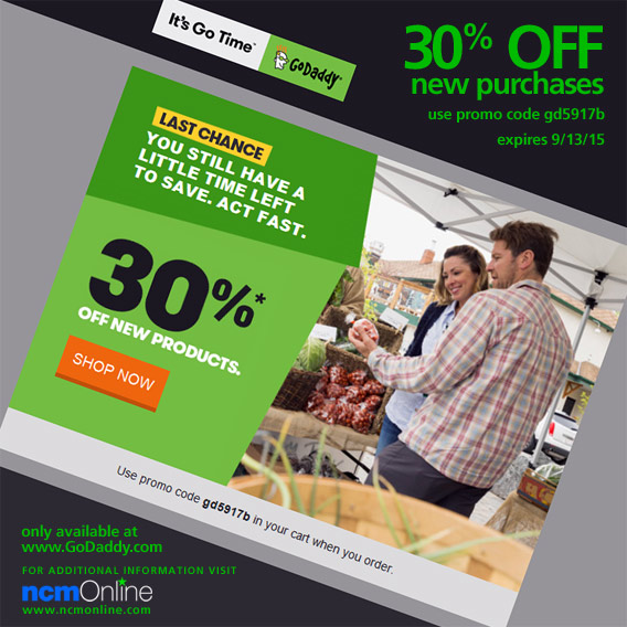 GoDaddy 30% Off New Purchases Coupon Code.