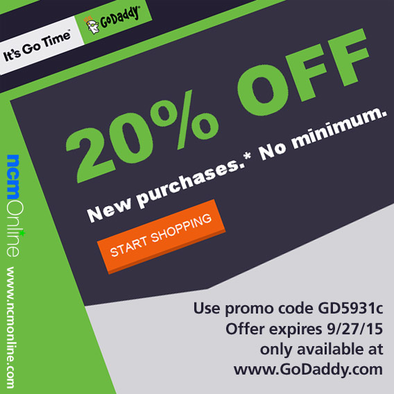 GoDaddy 20% Off New Purchases Coupon Code.