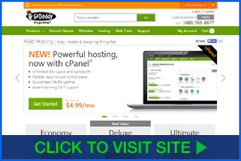 Captura de pantalla de GoDaddy homepage. Click image to visit site.