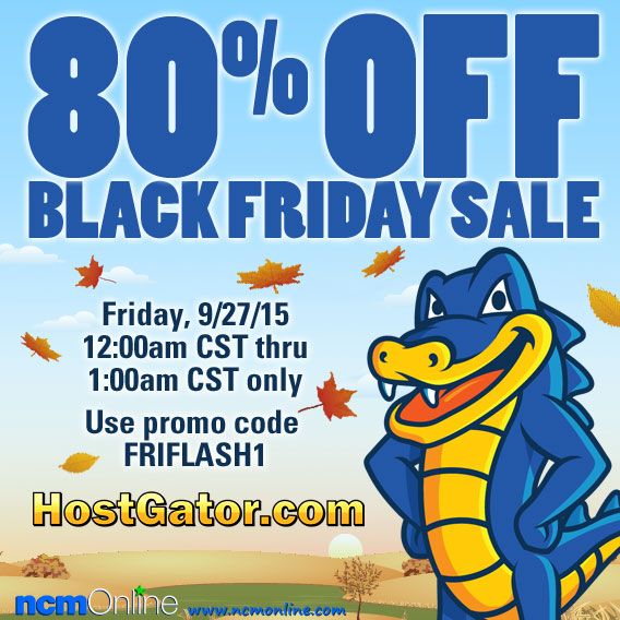 Click to save 80% on HostGator web hosting plans.