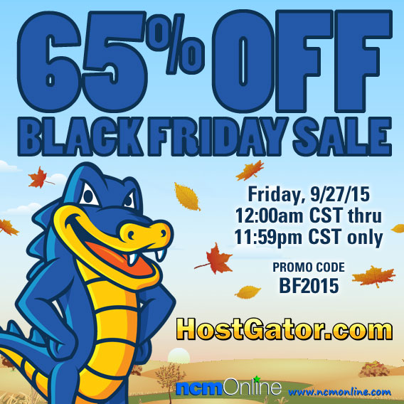 Click to save 65% on HostGator web hosting plans.