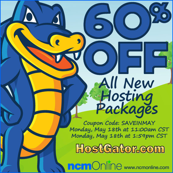 Click for HostGator 60% Discount.