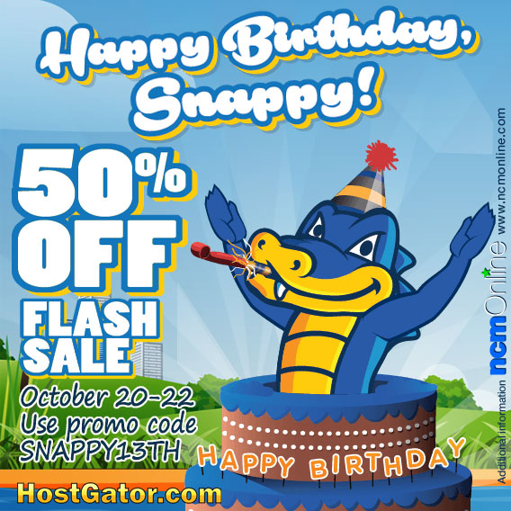 Click to save 50% on HostGator web hosting plans.