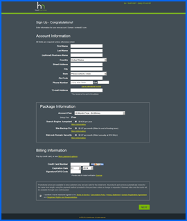 Screenshot of HostMonster shopping cart. Click to enlarge.