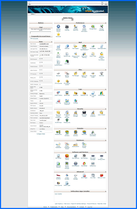 Imagen de pantalla del panel de control cPanel 11 de Hostoople. Haga clic para ampliar.