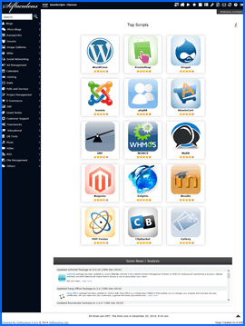 Imagen de pantalla del instalador de aplicaciones Softaculous de HostRocket. Haga clic para ampliar.