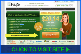 Captura de pantalla de iPage homepage. Click image to visit site.