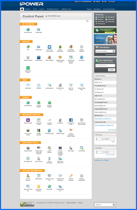 Screenshot of IPOWER control panel. Click to enlarge.