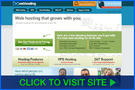 Screenshot of IX Web Hosting homepage. Click image to visit site.