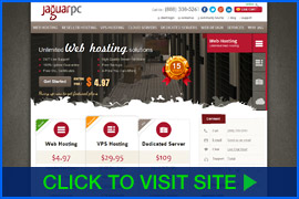 Screenshot of JaguarPC homepage. Click image to visit site.