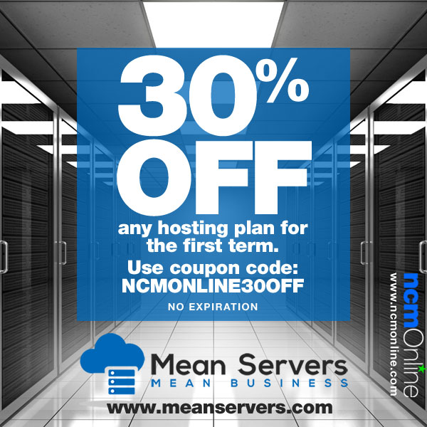 Current and former clients get 30% off at MeanServers on web hosting plans.