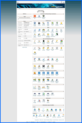 Imagen de pantalla del panel de control cPanel de Namecheap. Haga clic para ampliar.