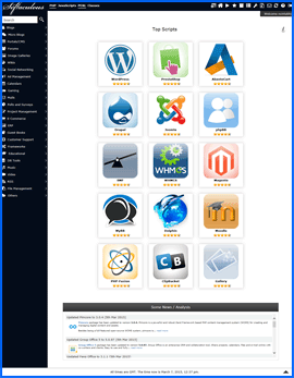 Imagen de pantalla del Instalador de Aplicaciones Softaculous de Namecheap. Haga clic para ampliar.