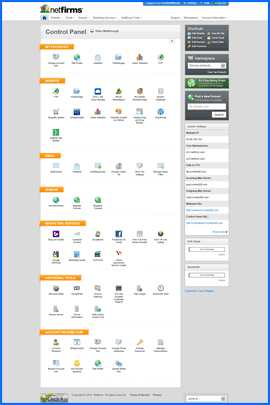 NetFirms vDeck 4 Control Panel. Haga clic para ampliar.