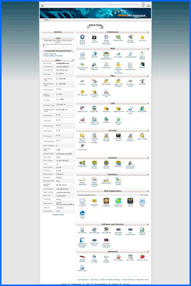 Imagen de pantalla del panel de control cPanel de NetHosting. Haga clic para ampliar.