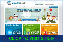 Captura de pantalla de PacificHost homepage. Click image to visit site.