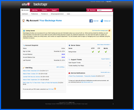 Screenshot of Site5 Backstage Account Manager. Click to enlarge.