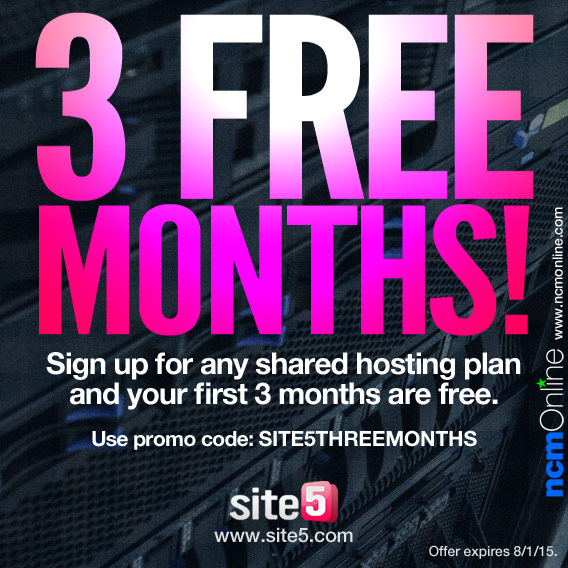 Click for 3 free months of any Site5 shared hosting plan.