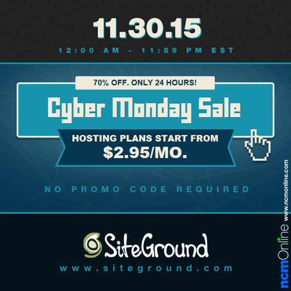 SiteGround Cyber Monday Sale Coupon Code Discount.