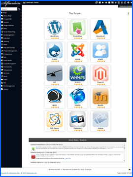 Imagen de pantalla del instalador de aplicaciones Softaculous de StableHost. Haga clic para ampliar.