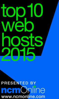 NCM Online 2015 Top 10 Web Hosts logo.