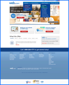 Screenshot of Web.com homepage. Click to enlarge.