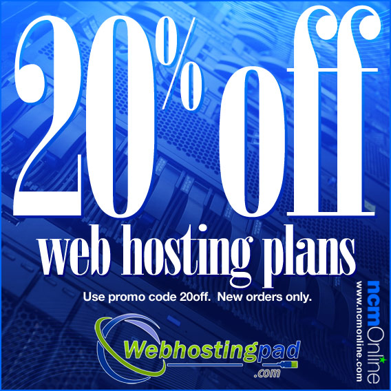 Click for Web Hosting Pad 20% Discount.