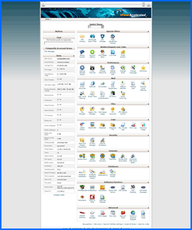 Imagen de pantalla del Panel de Control cPanel de Web Hosting Pad. Haga clic para ampliar.
