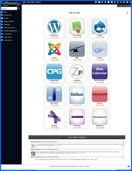 Imagen de pantalla del Instalador de Aplicaciones Softaculous de Web Hosting Pad. Haga clic para ampliar.