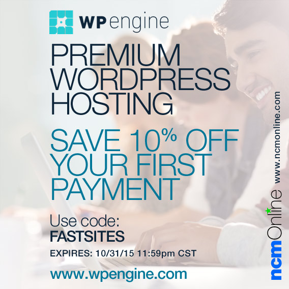 Click for 10% off your first payment for WP Engine Premium WordPress Hosting.